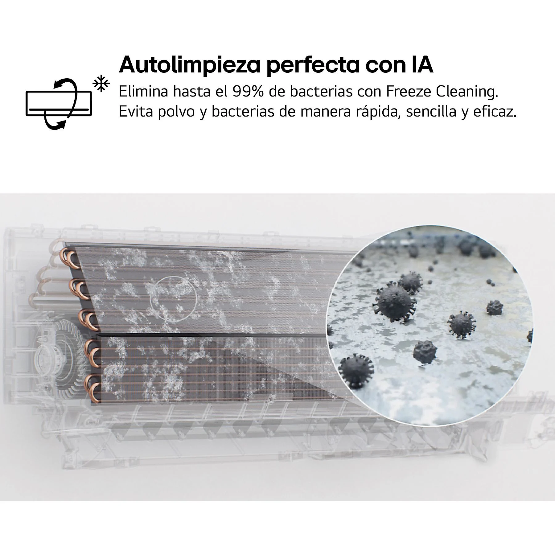 Aire acondicionado Split 1 x 1 - LG MAGNA09SX.SET, 2150 fg/h, Freeze Cleaning, Wi-Fi, Blanco - Imagen 8