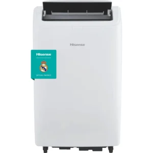 Aire acondicionado portátil - Hisense APC09QC, 2236 fg/h, 3 velocidades, Deshumidificador, Super Cool, Mando a distancia, Kit Ventana, Wi-Fi, Blanco
