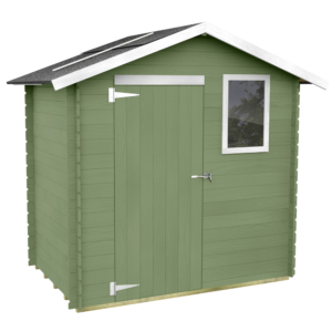 Alce Livia 198x130 verde - Caseta de jardín de madera - Con ventana frontal - 198x130x205 cm