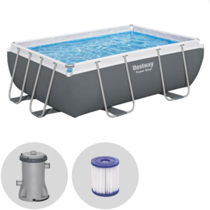 Bestway Power Steel 56629 - 282x196x84 cm - Piscina desmontable + Bomba filtro 16 W