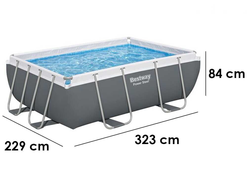 Bestway Power Steel 56629 - 282x196x84 cm - Piscina desmontable + Bomba filtro 16 W - Imagen 2